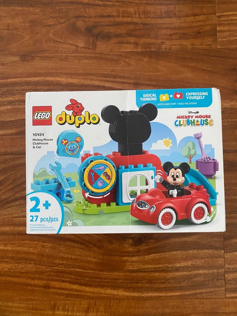 NWOT New Lego Duplo Mickey Mouse Clubhouse Car 27 Pieces #10454 Age 2+ Toddler
